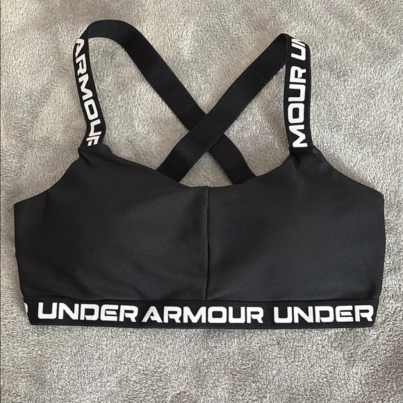 Under Armour Black Sports Bra with Cross-Back Straps - Picture 1 of 3